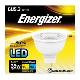 Energizer GU5.3 MR16 LED spot 4,8w 345lumen (35w)